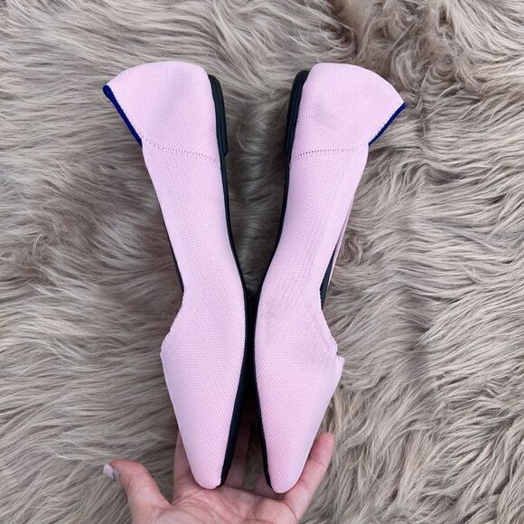 Briefola Women’s Light Pink Textured Knot Pointed Toe Slip On Flats - Picture 4 of 10